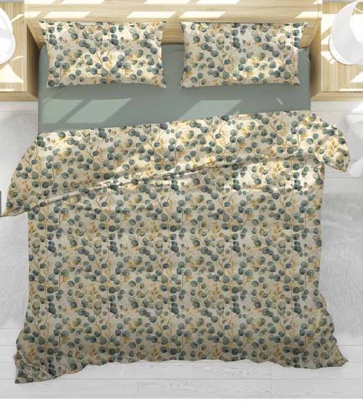 S&G Parure copripiumoni Odil percallino Verde Matrimoniale