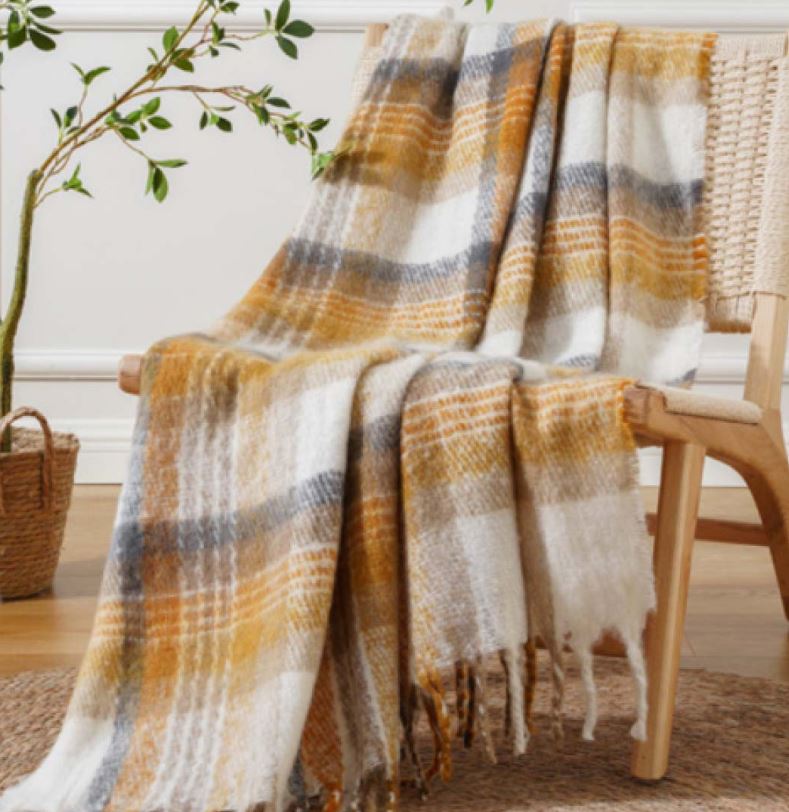 S&G Plaid pile Sweet scozzese Giallo sole