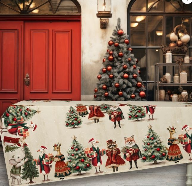 TAG HOUSE Tovaglia Happy Christmas 170x270 Rettangolare