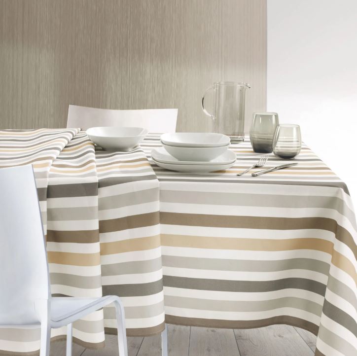 VALLESUSA Tovaglia Rayas 120x150 Greige Rettangolare