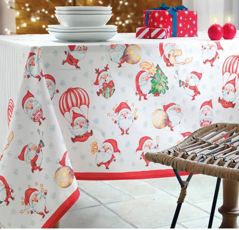 VALLESUSA Tovaglia Tinyclaus 150x220 Rosso Rettangolare