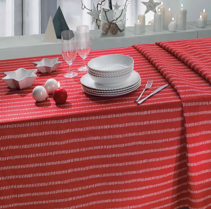 VALLESUSA Tovaglia Tratti 150x180 Rosso Rettangolare