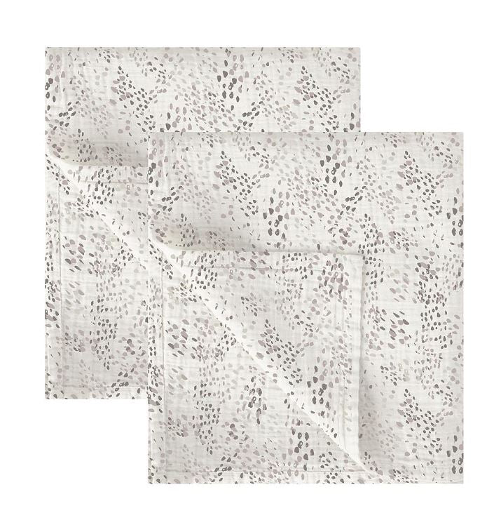 BIMBIDREAMS Mussola neonato Dots set 2 garzine 60x60 Bianco/lino