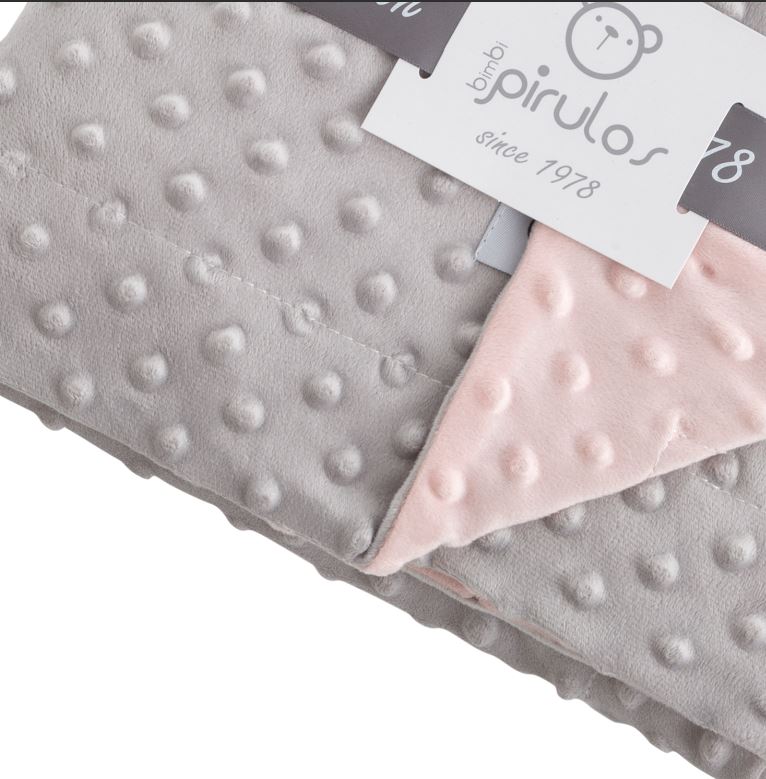 BIMBIDREAMS Copertina bimbo Dots cotine 110x140 Grigio/rosa Lettino con sbarre