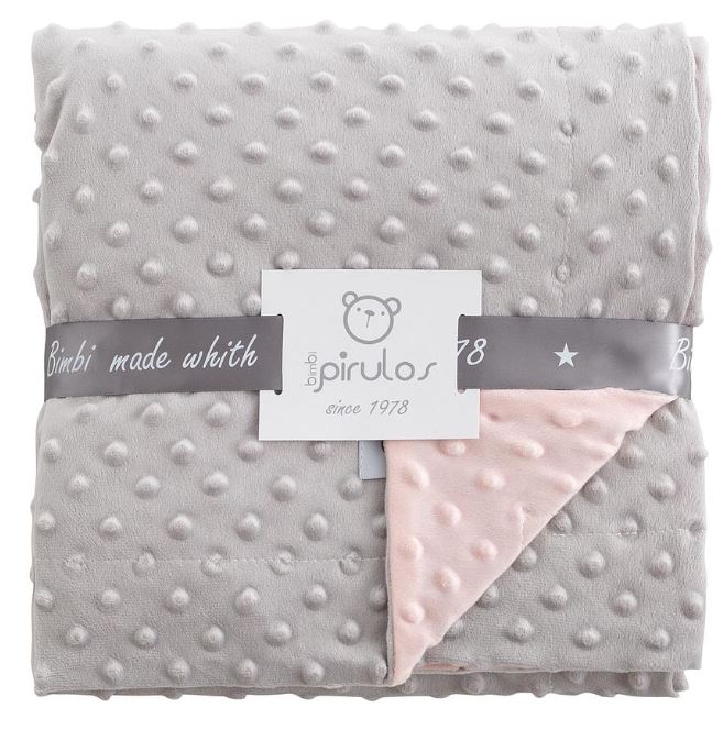 BIMBIDREAMS Copertina bimbo Dots cotine 110x140 Grigio/rosa Lettino con sbarre