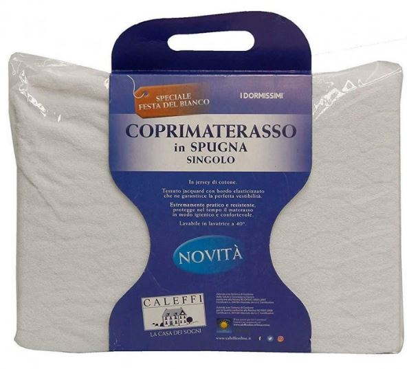 CALEFFI Coprimaterasso con angoli buonanotte linea dormissimi Bianco Singolo