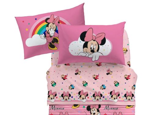 CALEFFI DISNEY Completo letto bimbo Minnie rainbow 1,5 Unica Piazza e mezza