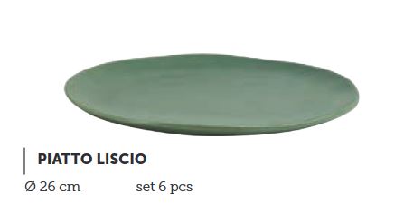 MAISON SUCRE'E Piatto Marostica piano 6pz dm 26 Verde