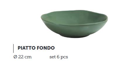 MAISON SUCRE'E Piatto Marostica fondo 6pz dm 22 Verde