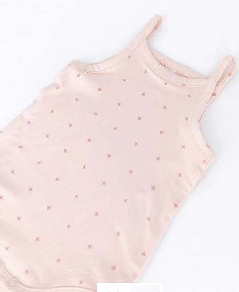 BAMBOOM Body Floweras canottiera spallina sottile Rosa