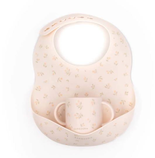 BAMBOOM Bavaglio Tulips in silicone con tazza