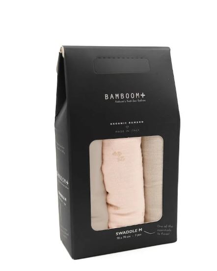 BAMBOOM Mussola neonato Swaddle 70x70 set Branches