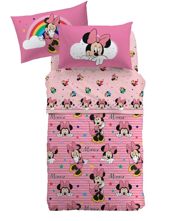 CALEFFI DISNEY Copriletto trapuntato bimbo Minnie rainbow Unica Singolo