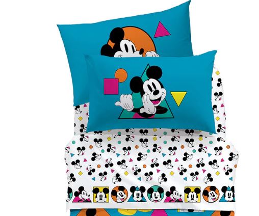 CALEFFI DISNEY Completo letto bimbo Mickey geo Unica Singolo