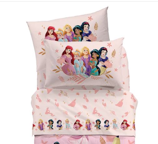 CALEFFI DISNEY Completo letto bimbo Magic princess Rosa Piazza e mezza