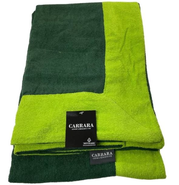 CARRARA Telo mare microspugna Voyage 100x180 Verde scuro Rettangolare