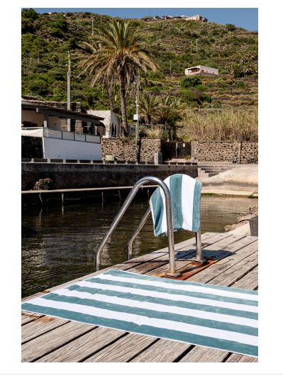 CAVALIERI Telo mare Marine 100x180 Smeraldo Rettangolare