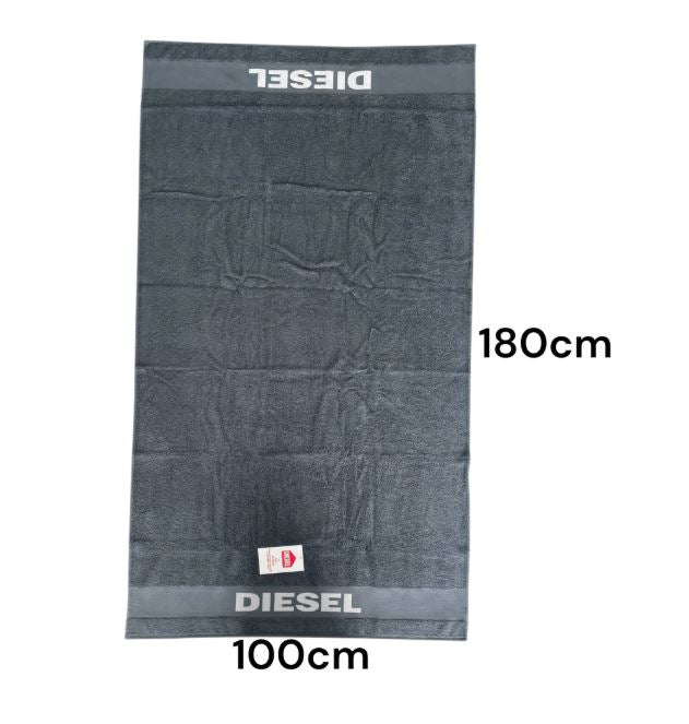 DIESEL Telo mare spugna Logo 100x180 Grey Rettangolare