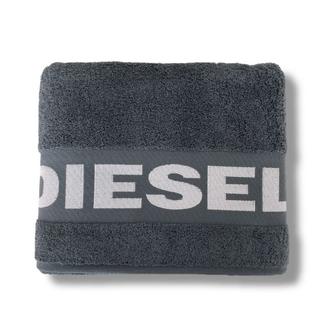 DIESEL Telo mare spugna Logo 100x180 Grey Rettangolare