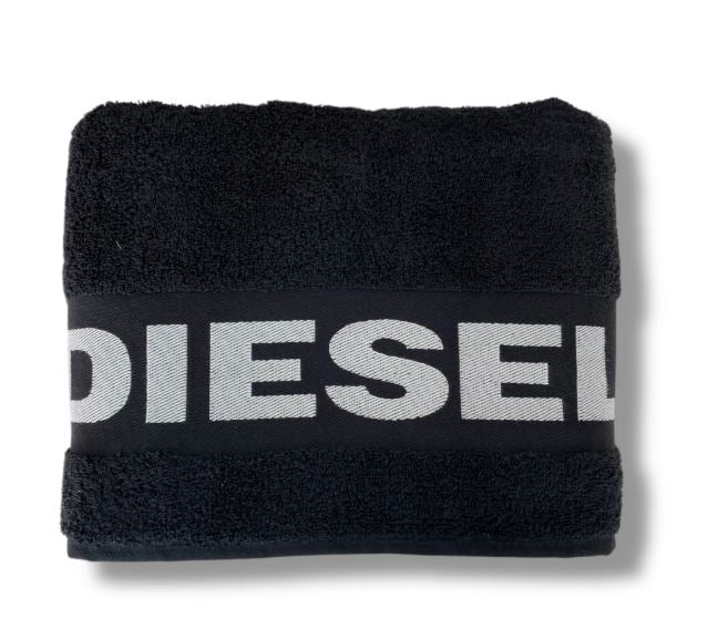 DIESEL Telo mare spugna Logo 100x180 Black Rettangolare