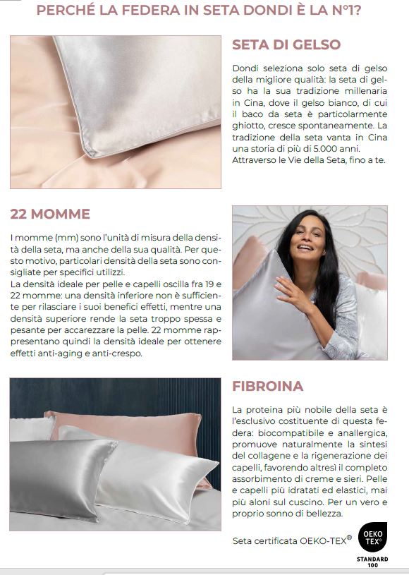 DONDI HOME Federe in seta 100% Alba