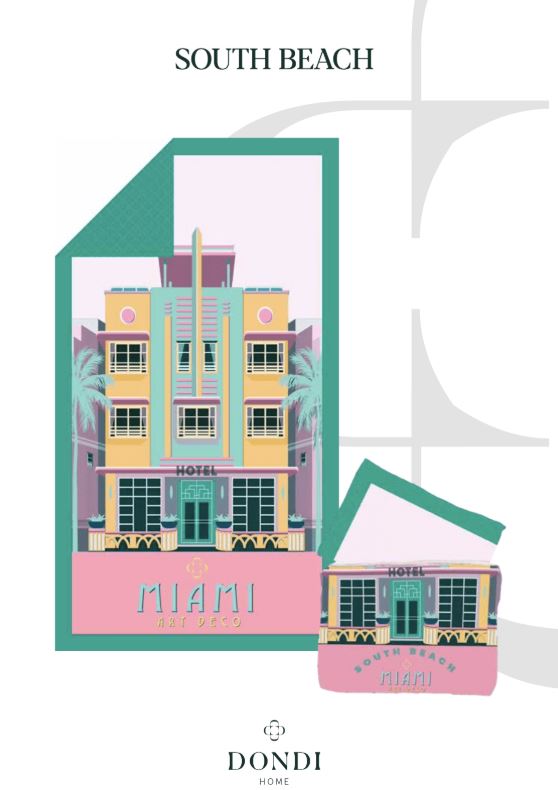 DONDI HOME Telo mare microfibra South Beach100x180 Florida Rettangolare