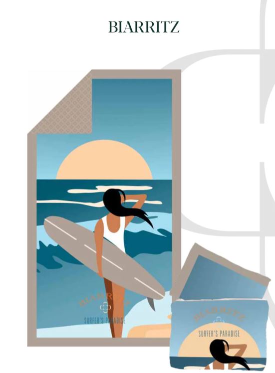 DONDI HOME Telo mare microfibra Biarritz 100x180 Oceano Rettangolare