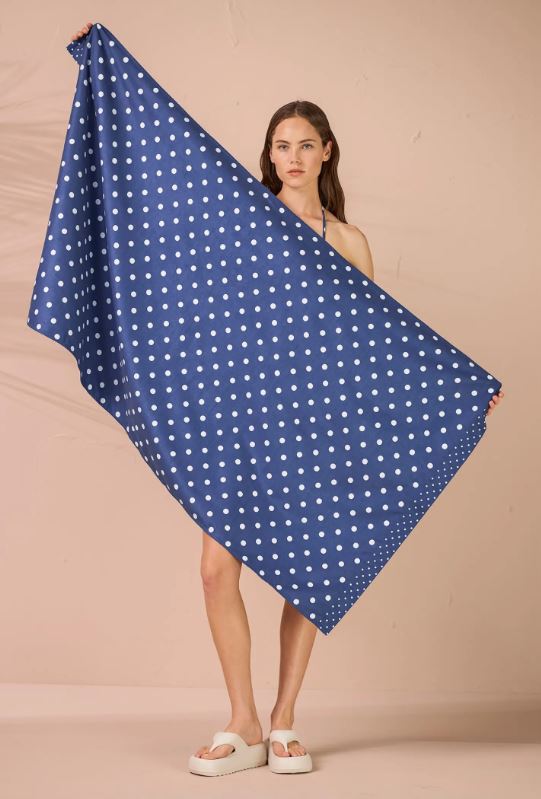 NOIDINOTTE Telo mare microspugna pois Blu