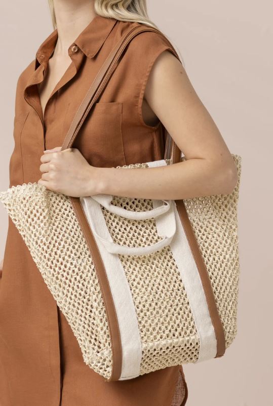 NOIDINOTTE Borsa mare con chiusura a clips Beige