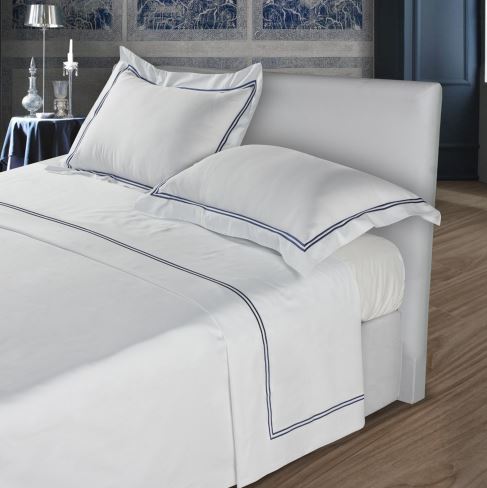 PIAZZA PITTI Completo letto Monet 2p Bianco/blu Matrimoniale