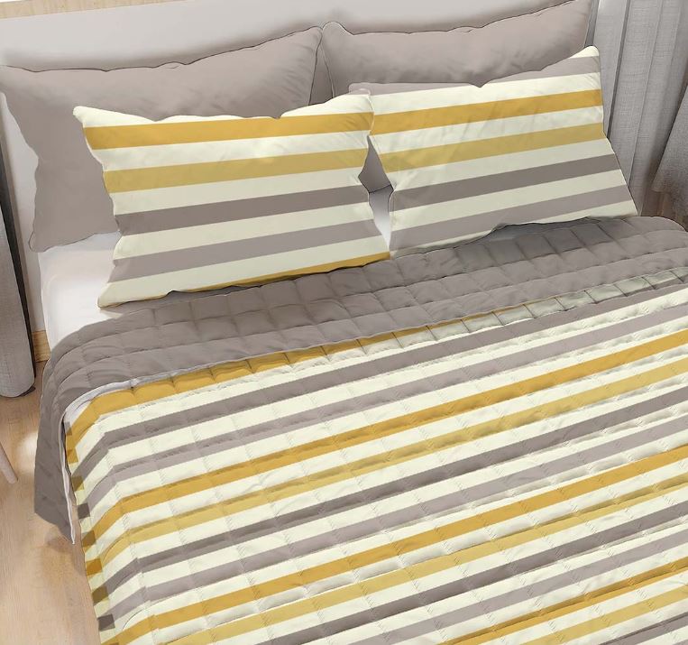 S&G Completo lenzuolo copriletto Zefiro sotto con angoli 180X200X30 Giallo Matrimoniale