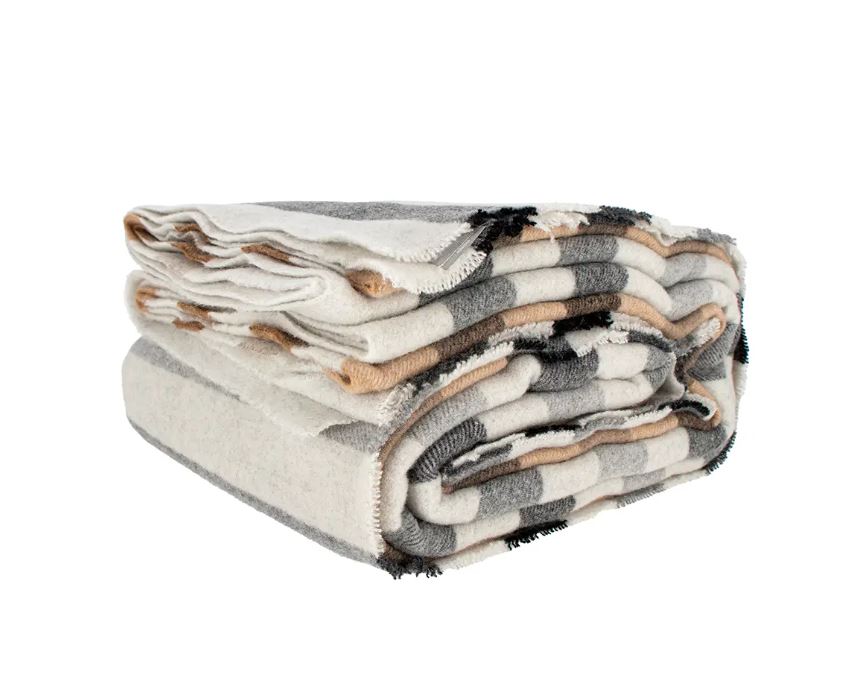 SOMMA Coperta lana Derby Noce moscata Matrimoniale