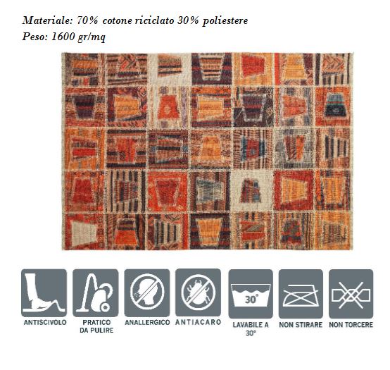 WMD Tappeto Ambiente 76x150 Patchwork