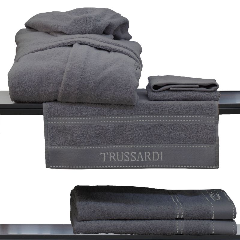 TRUSSARDI Accappatoio spugna ribbon Antracite