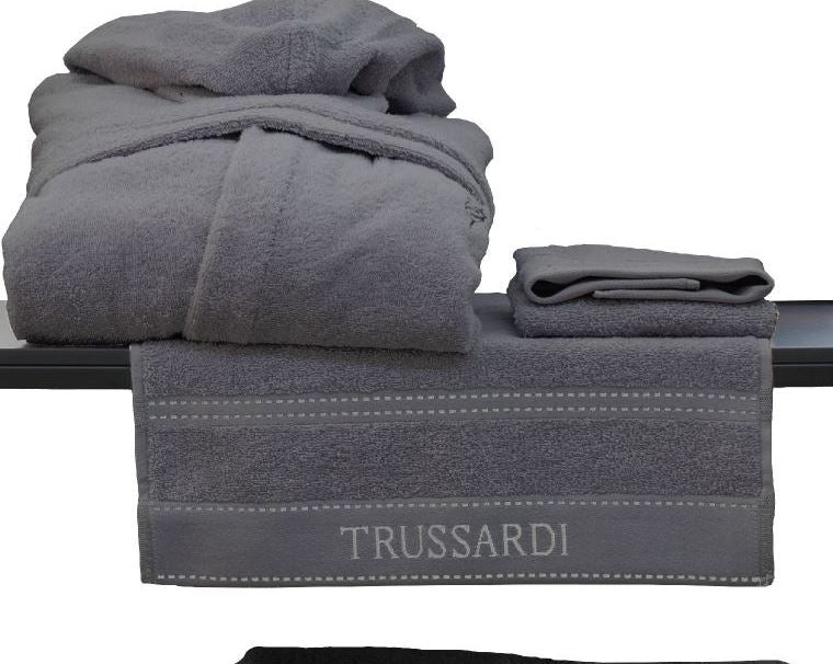 TRUSSARDI Accappatoio spugna ribbon Antracite