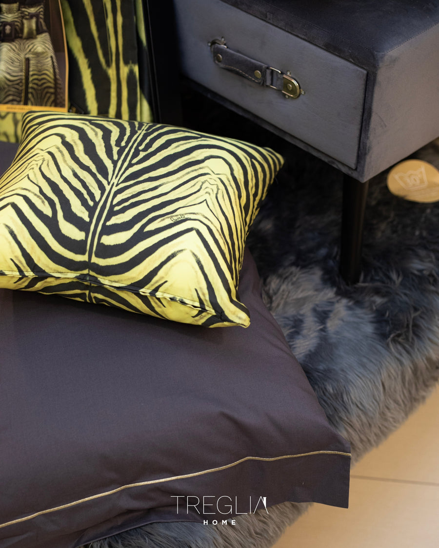 CAVALLI Cuscino quadrato mirror zebra 40x40 Yellow