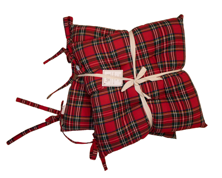 EVER BEST n 2 cuscini sedia Tartan Rosso