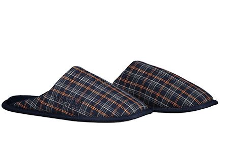 MARINA MILITARE Pantofole uomo Fantasia tartan Navy arancio