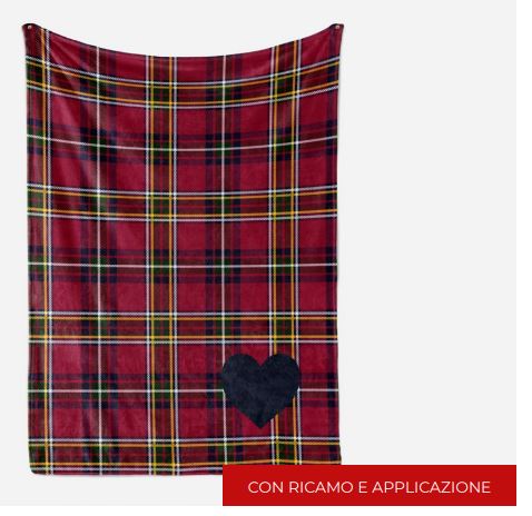 S&G Plaid pile Aiden con ricami e applicazioni130x160 Rosso