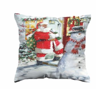 S&G Fodera cuscino xmas babbo natale e albero 45x45 Rosso