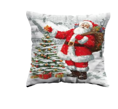 S&G Fodera cuscino xmas babbo natale e albero 45x45 Rosso