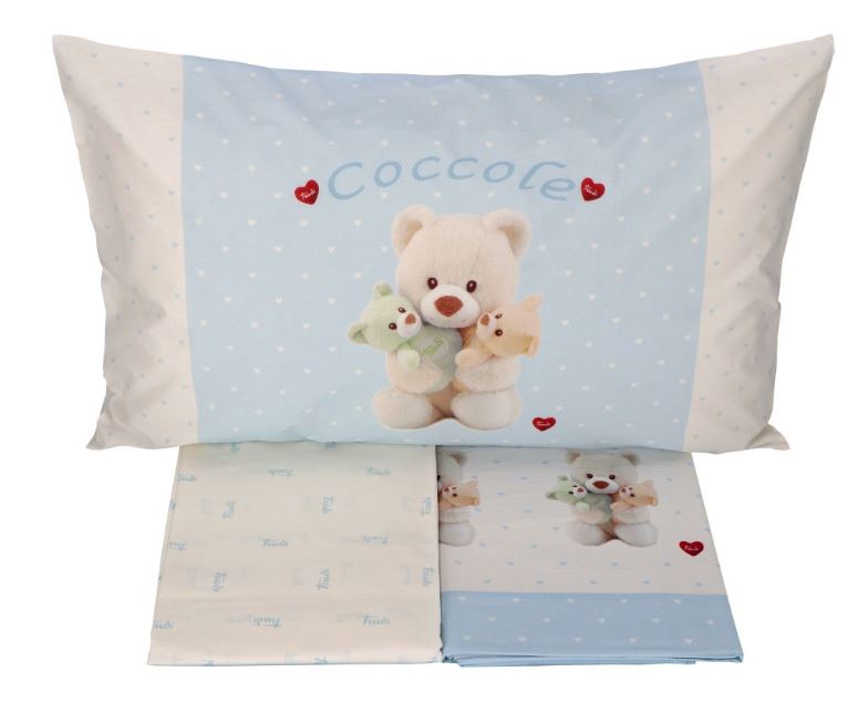 TRUDI Completo letto bimbo coccole Azzurro Singolo