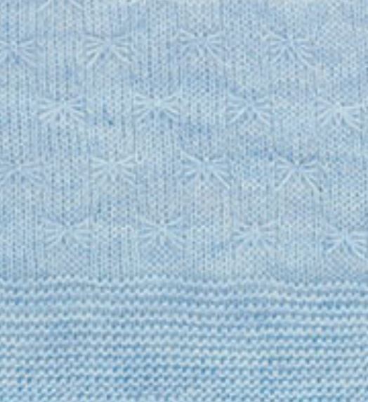 BABY BLUMARINE Copertina bimbo Chic 95x110 disegno in jacquard logo in cristalli Azzurro Lettino con sbarre