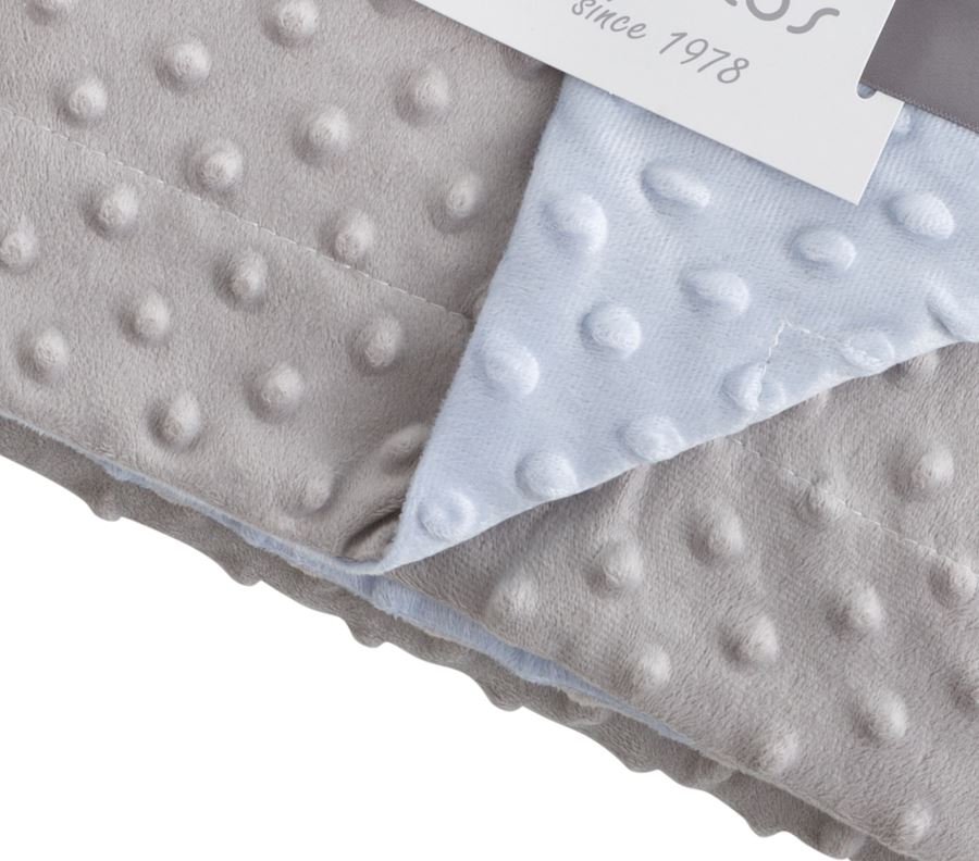 BIMBIDREAMS Copertina bimbo Dots 80x110 Grigio/blu Lettino con sbarre