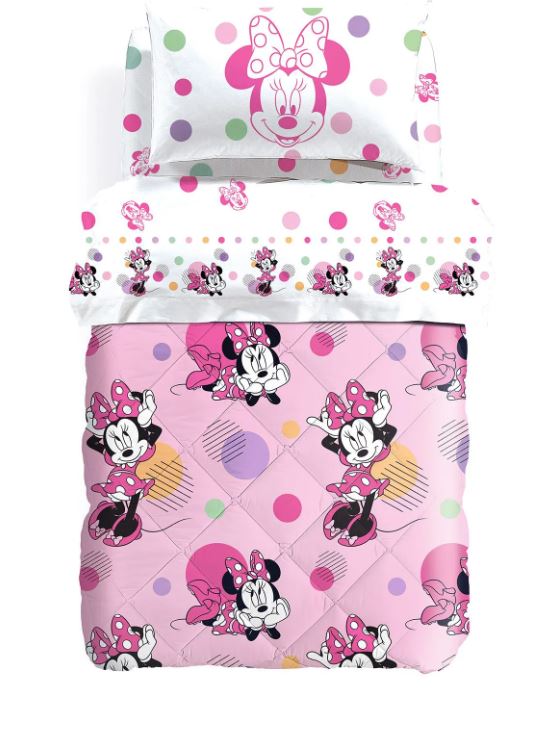 CALEFFI DISNEY Trapunta bimbo minnie allegra Rosa Singolo