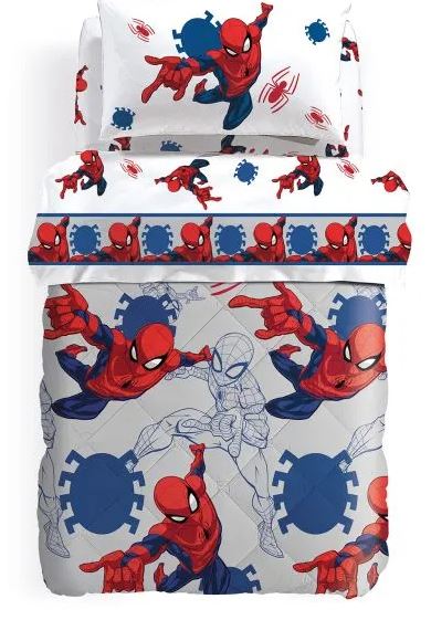 CALEFFI MARVEL Trapunta bimbo spiderman america Grigio Singolo