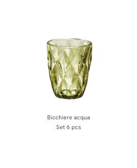 MAISON SUCRE'E Bicchiere Murano 6 pz cristallo Verde