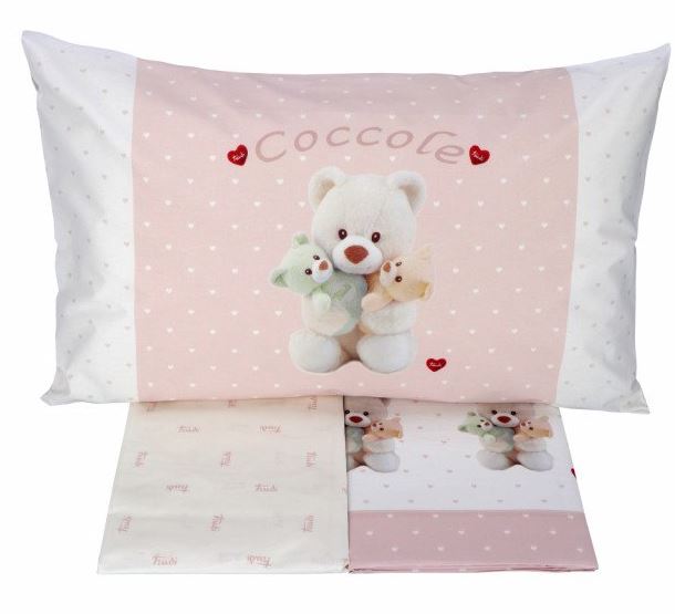 TRUDI Completo letto bimbo Coccole 120x180 Rosa chiaro Lettino con sbarre