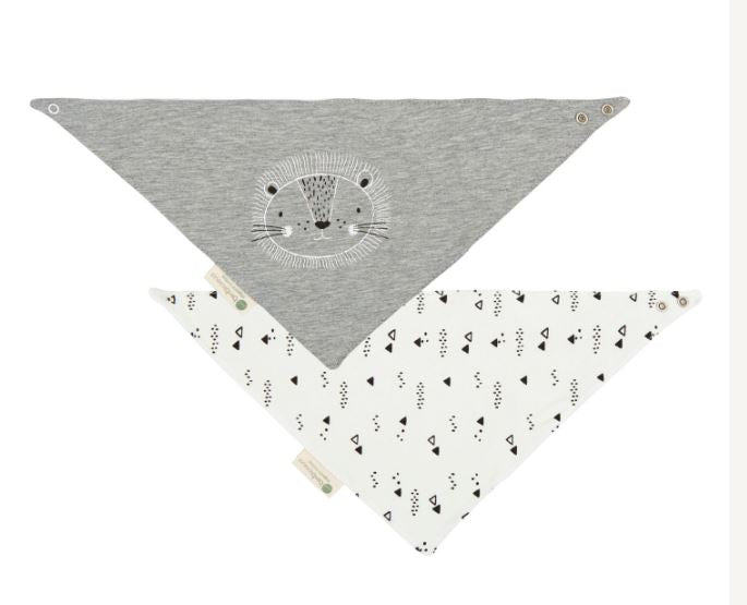 BIMBIDREAMS Bandana Leon set da 2 Bianco/grigio