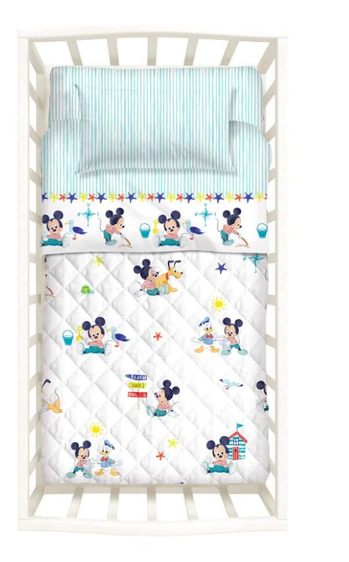 CALEFFI DISNEY Copriletto trapuntato bimbo baby mickey Unica Lettino con sbarre